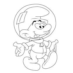 Astro Smurf Free Coloring Page for Kids