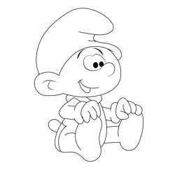 Baby Smurf Free Coloring Page for Kids