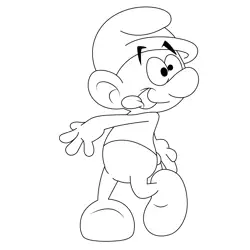 Funny Smurf Free Coloring Page for Kids
