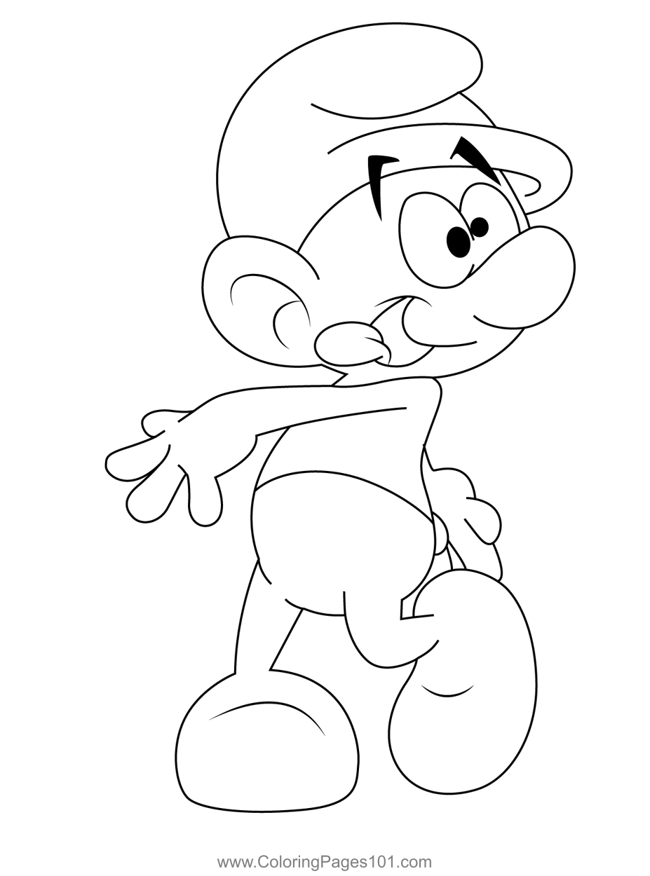 Funny Smurf Coloring Page for Kids - Free The Smurfs Printable Coloring  Pages Online for Kids  | Coloring Pages for Kids