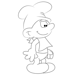 Greedy Smurf Standing Free Coloring Page for Kids