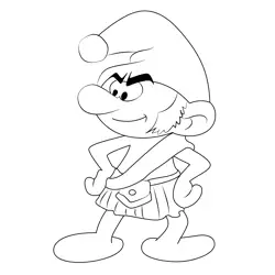 Gutsy Smurf Free Coloring Page for Kids