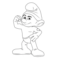 Hefty Showing Muscle Free Coloring Page for Kids