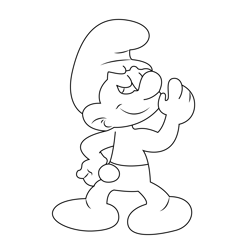 Hefty Smurf Free Coloring Page for Kids