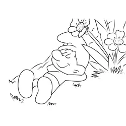 Jokey Smurf Sleeping Free Coloring Page for Kids