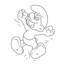 Jumping Smurfs Free Coloring Page for Kids