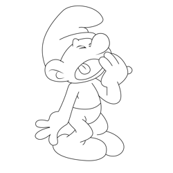 Lazy Smurf Free Coloring Page for Kids