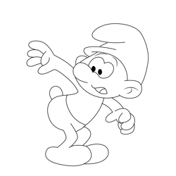 Nice Smurf Free Coloring Page for Kids