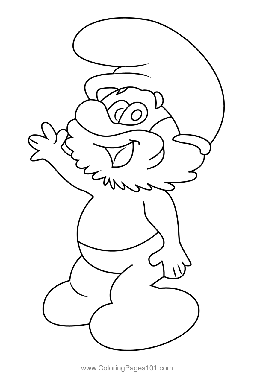 Clumsy Smurf Coloring Page For Kids Free The Smurfs, 52% OFF
