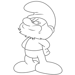Papa Smurf Free Coloring Page for Kids