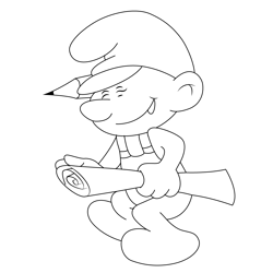 Smurf Cartoon Free Coloring Page for Kids
