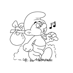Smurf Free Coloring Page for Kids