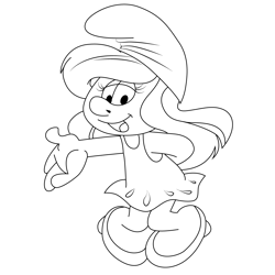 Smurfette Free Coloring Page for Kids