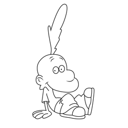 Titeuf Sitting Free Coloring Page for Kids