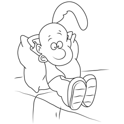 Titeuf Sleeping Free Coloring Page for Kids