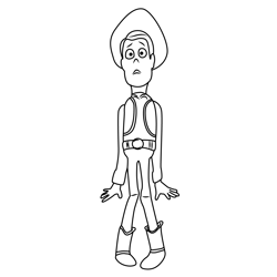 Sheriff Woody Gets Scared Free Coloring Page for Kids