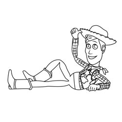 Sheriff Woody Relaxing Free Coloring Page for Kids