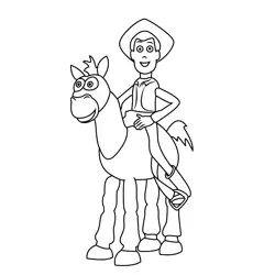 Woody Sitting On Bullseye Free Coloring Page for Kids