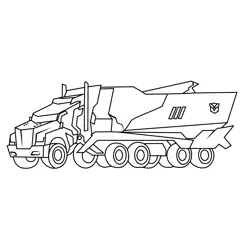 Optimus Prime Disguised From Transformers Free Coloring Page for Kids