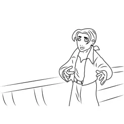Jim Hawkins In Boat Free Coloring Page for Kids
