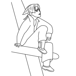 Jim Hawkins Sitting Free Coloring Page for Kids