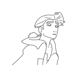 Jim Hawkins Thinking Free Coloring Page for Kids