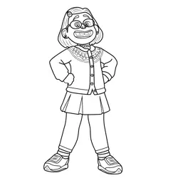 Meilin Lee Standing Turning Red Free Coloring Page for Kids