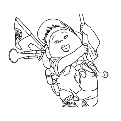 Dashing Russell Free Coloring Page for Kids