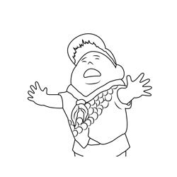 Russell Scared Free Coloring Page for Kids