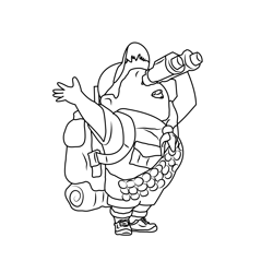 Russell See With Binoculars Free Coloring Page for Kids