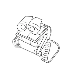 Nervous Wall E Free Coloring Page for Kids
