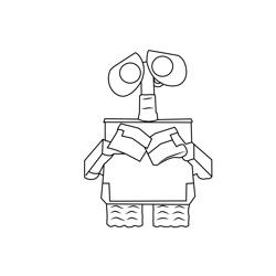 Sad Wall E Free Coloring Page for Kids