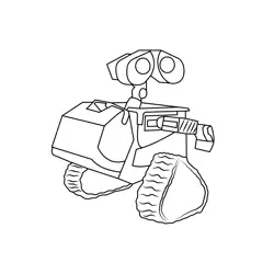 Wall E Looking Back Free Coloring Page for Kids