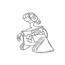 Wall E Looking Up Free Coloring Page for Kids