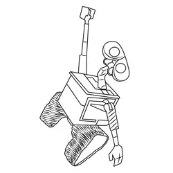 Wall E Robot Free Coloring Page for Kids