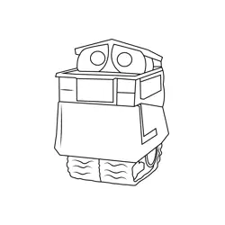 Wall E Sitting Free Coloring Page for Kids