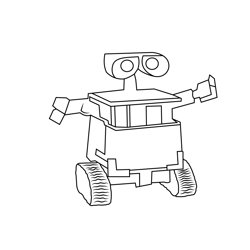 Wall E Trash Compactor Robot Free Coloring Page for Kids