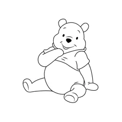 Beautiful Pooh Bear Free Coloring Page for Kids