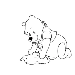 Cute Pooh Bear Free Coloring Page for Kids