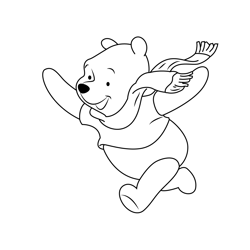 Happy Pooh Bear Free Coloring Page for Kids