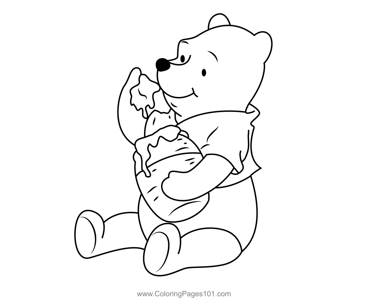 Pooh Bear Eating Honey