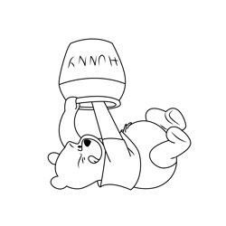 Pooh Bear With Honey Pot Coloring Page for Kids - Free Winnie The Pooh