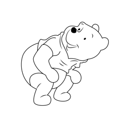 Pooh Bear Looking Up Free Coloring Page for Kids