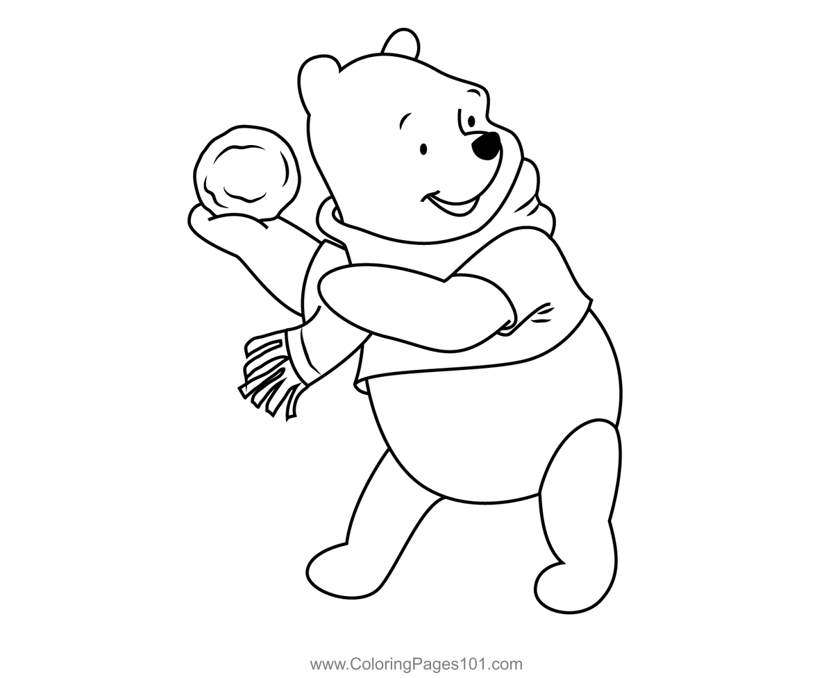 Pooh Bear Playing Coloring Page for Kids - Free Winnie The Pooh Printable  Coloring Pages Online for Kids  | Coloring Pages for  Kids