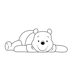 Pooh Bear Smiling Free Coloring Page for Kids