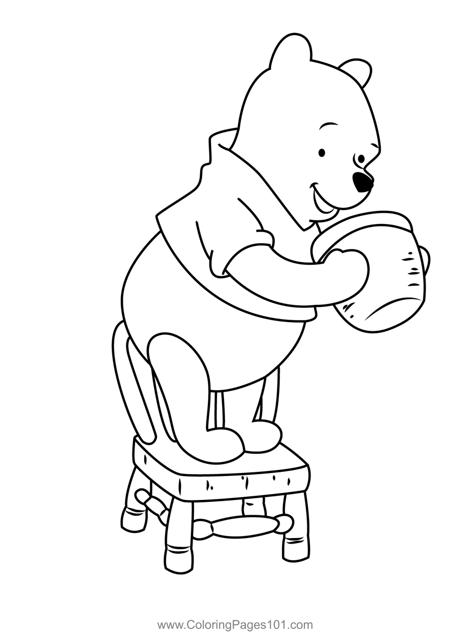 Pooh Bear Standing On Chair