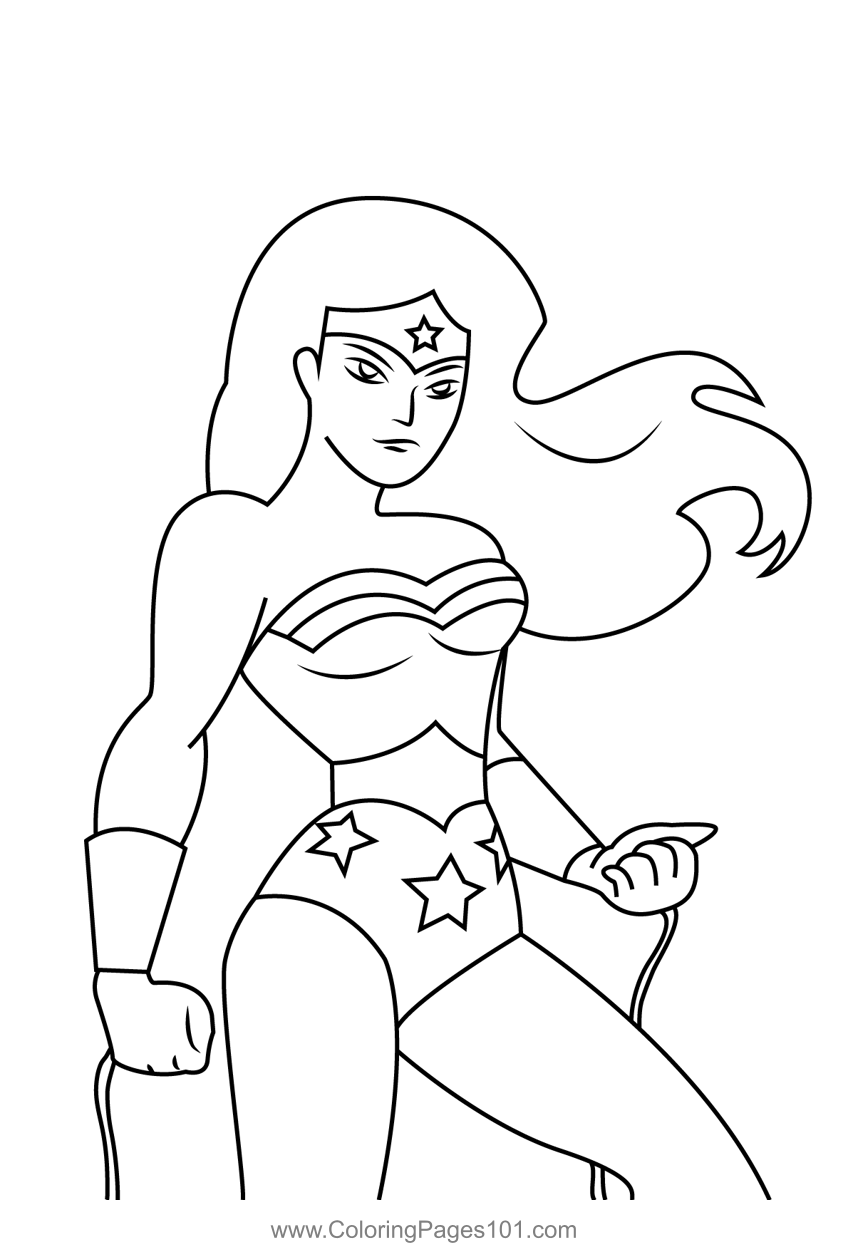 Angry Wonder Woman Coloring Page for Kids - Free Wonder Woman Printable ...