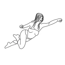 Flying Wonder Woman Free Coloring Page for Kids