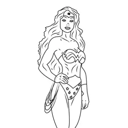 Super Wonder Woman Free Coloring Page for Kids