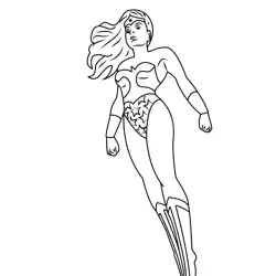 Wonder Woman Comics Costume Free Coloring Page for Kids